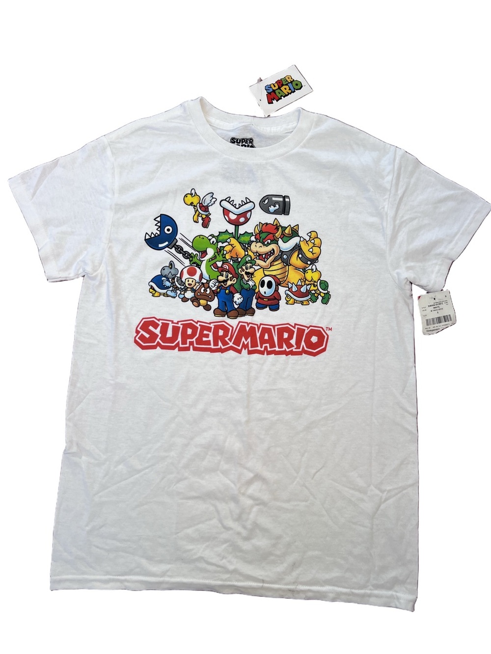 Super Mario • Men’s Unisex Super Mario Nintendo White Graphic Tee S NWT
